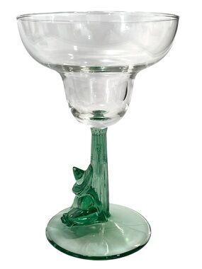 Vintage 1970s Cristal Arques Durand Siesta Margaritas Glass Cactus Sombrero Man